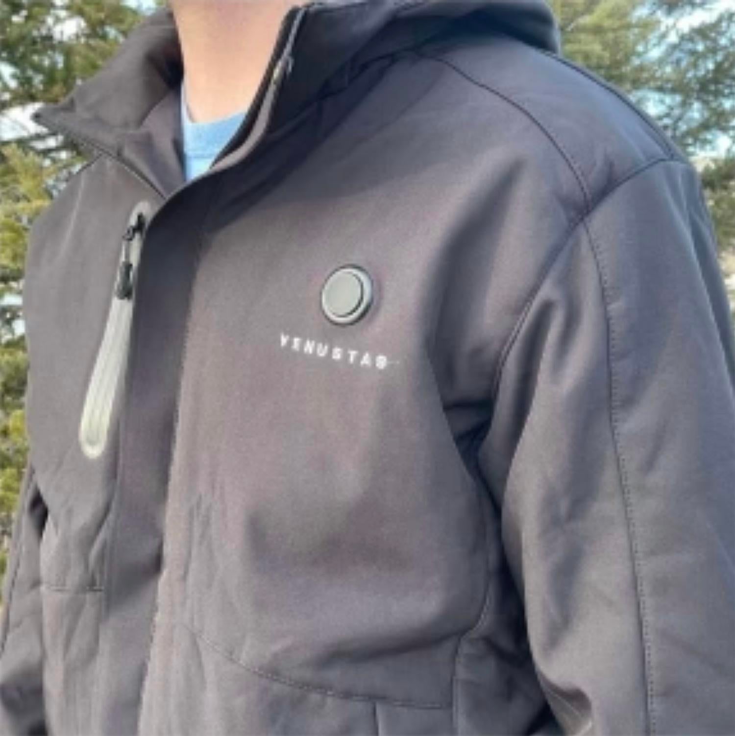 Venustas Heated Hooded 7.4v Full-zip Jacket in black - men's jacket