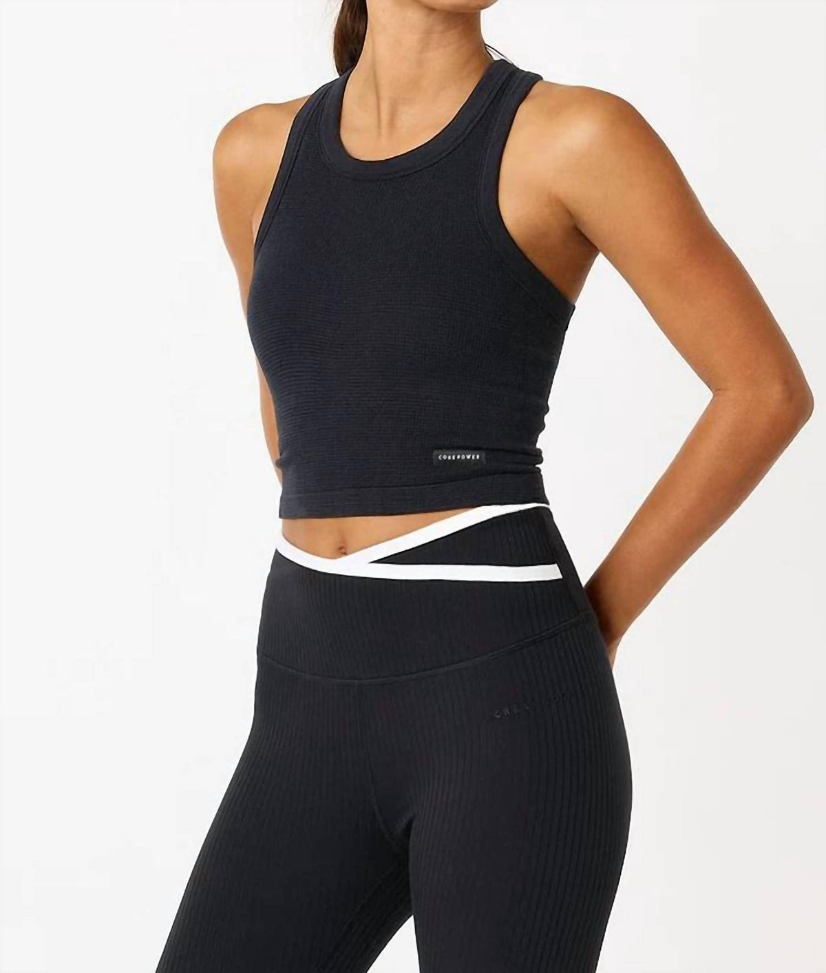 Cream Yoga - Mia High Neck Built-in Bra Tank Top