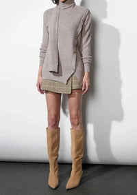 Greylin - Acacia Scarf Neck Asymmetric Button Up Sweater