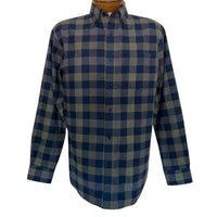 F/X Fusion Men's Long Sleeve Check Top in navy - men's long sleeve top