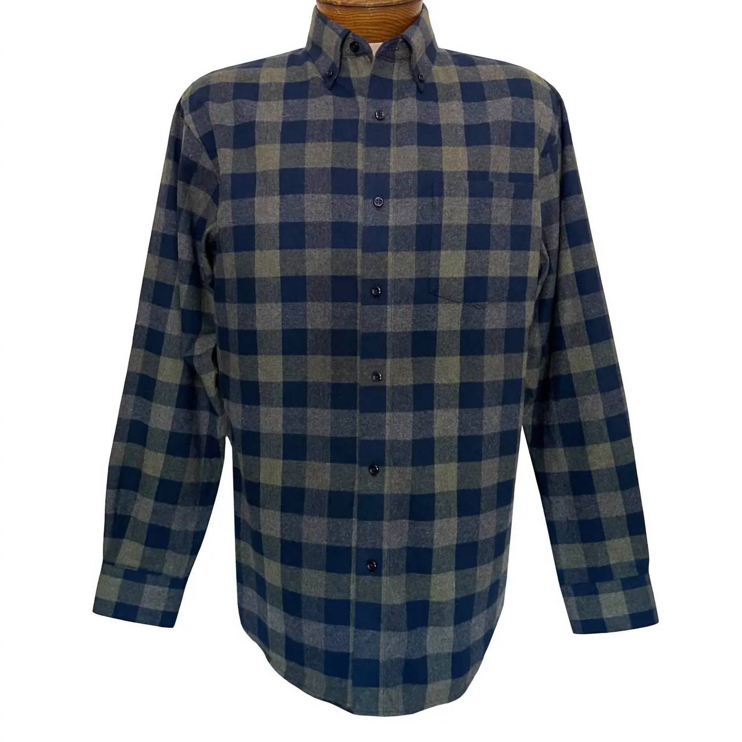 F/X Fusion Men's Long Sleeve Check Top in navy - men's long sleeve top