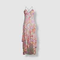 MILLY Edra Summer Paisley Dress in pink multi - women's dress - alternate view
