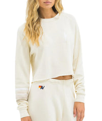 Aviator Nation - Bolt Rugby Stitch Crop Crew Sweatshirt
