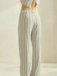 Able - Striped Linen Blend Trouser Pants
