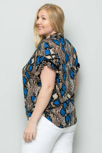 Button Down Tie Front Blouse