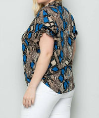 Button Down Tie Front Blouse
