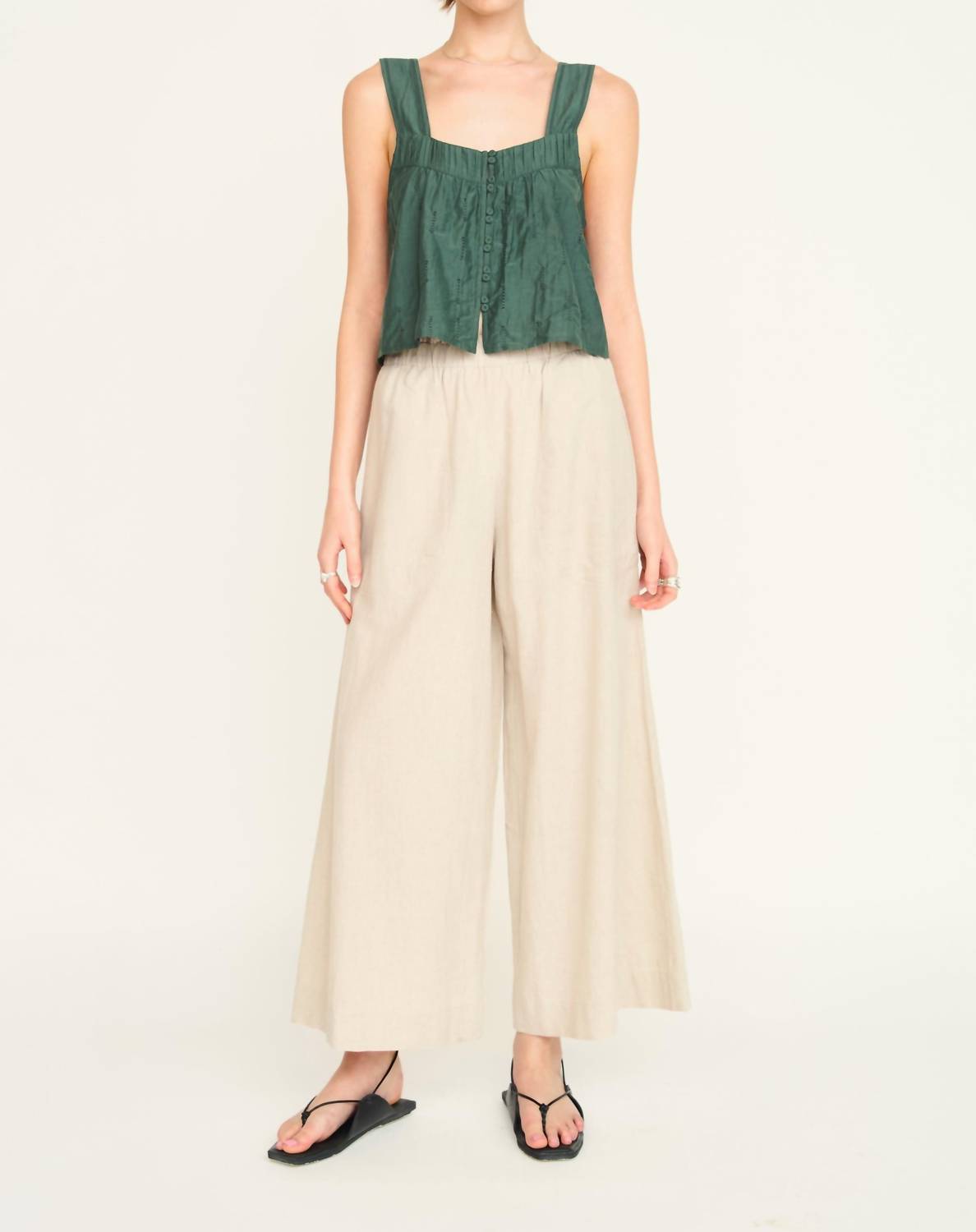 Mirth - Wide Leg Ankle Length Pants