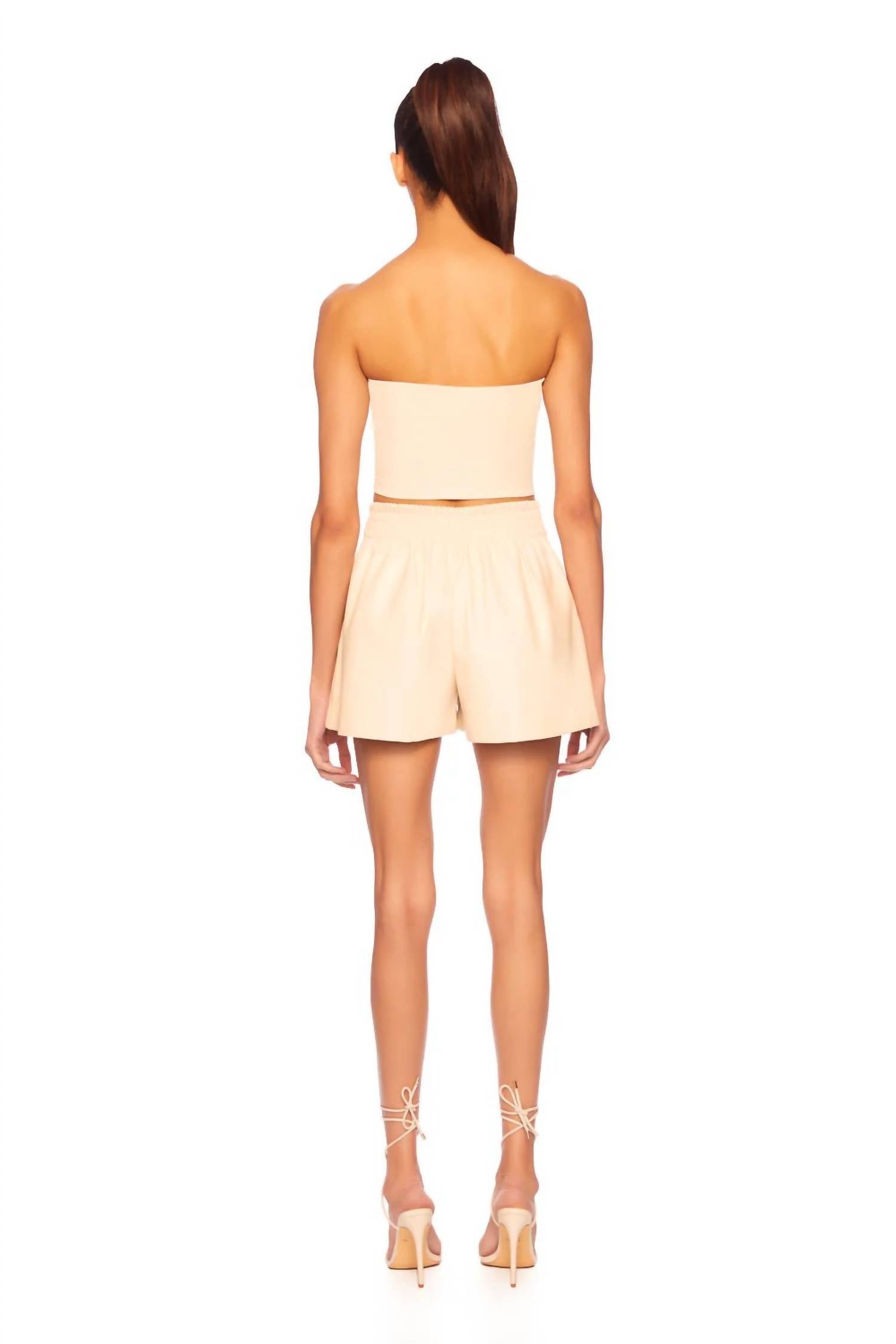 Susana Monaco - Faux Leather Pleated Short