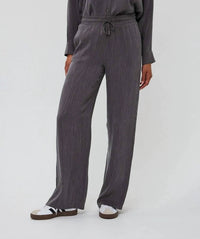 Esqualo - Women’s Elastic Waist Textured Pants