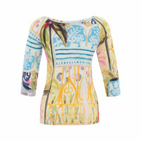 Dolcezza - Women's Print Boat Neck Top