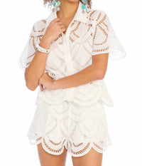 ALLISON NEW YORK Clyde Cotton Eyelet Shirt in white - women's shirt - view 5