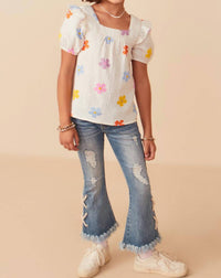 Hayden La - Chloe Floral Gauze Textured Top