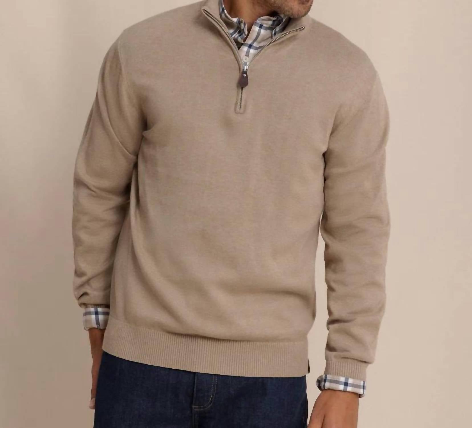 Southern Tide - Whitehaven Heather Quarter Zip Sweater