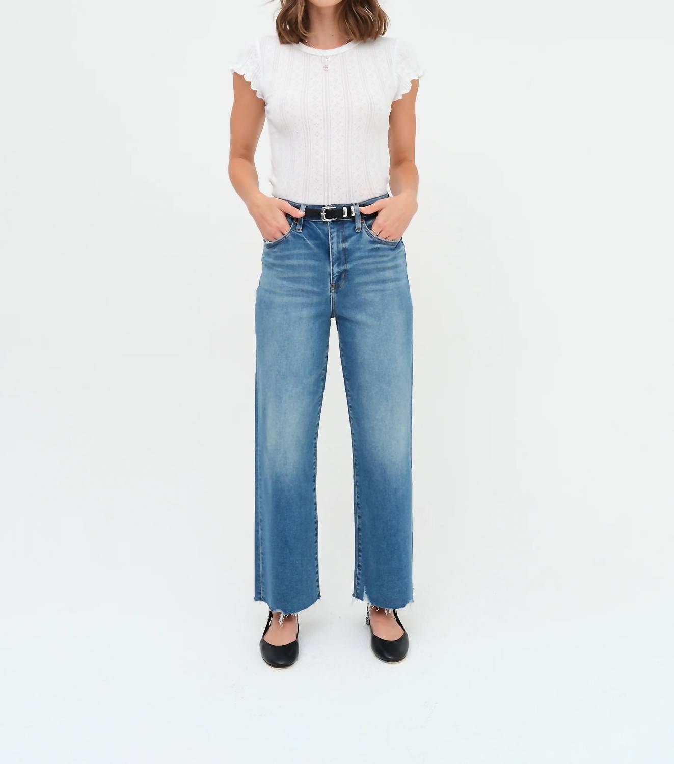Daze - Pleaser High Rise Wide Ankle Jeans