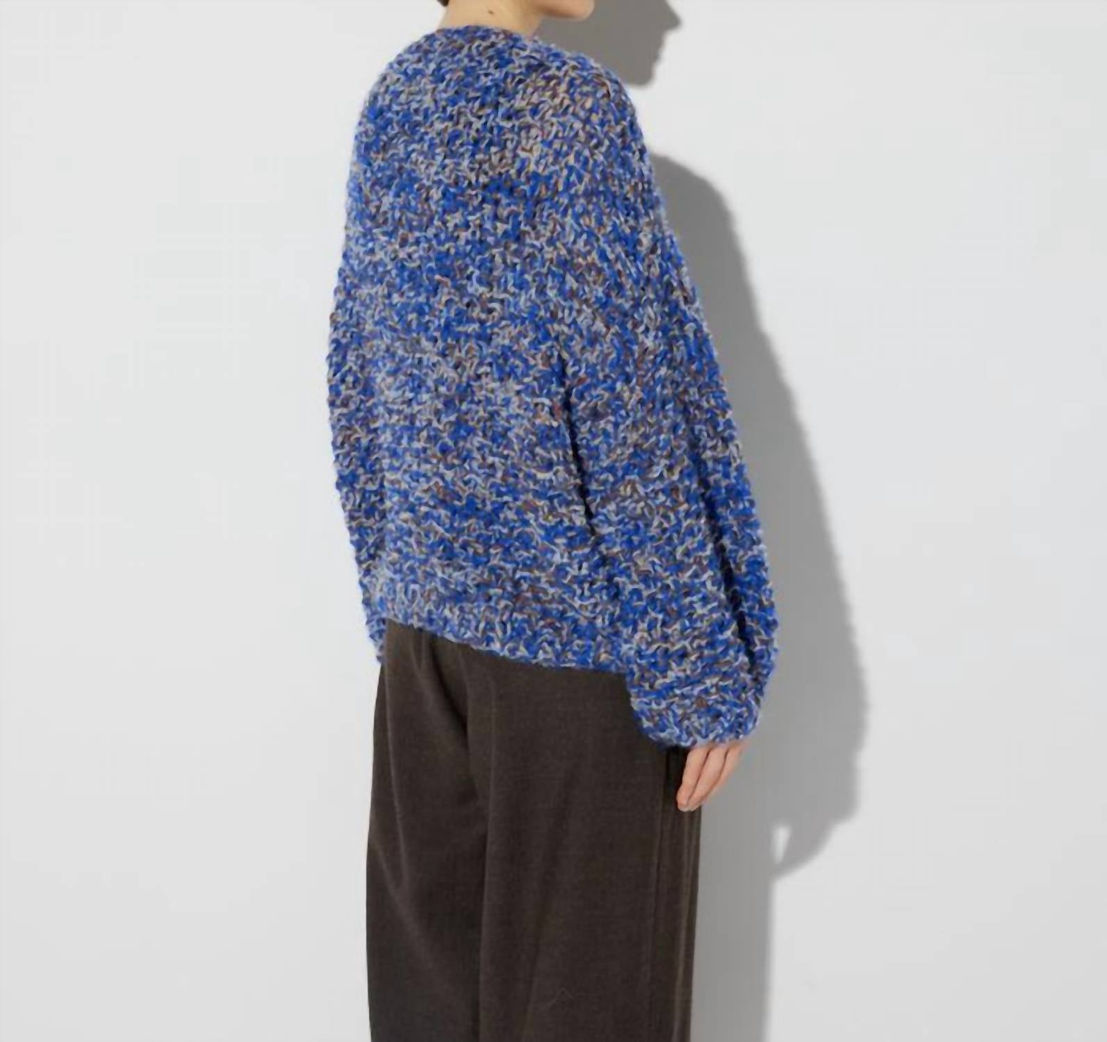 Maiami - Alpaca Tweed Mix Pearl Pattern Bomber Cardigan