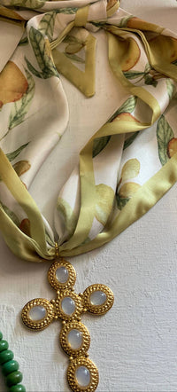 Hart Designs - Lemon Scarf Cross Charm