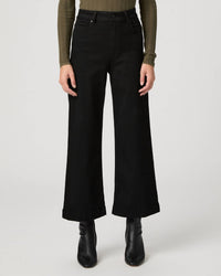 Paige Anessa Wide Leg Ankle Jean in black shaddow - women's jeans