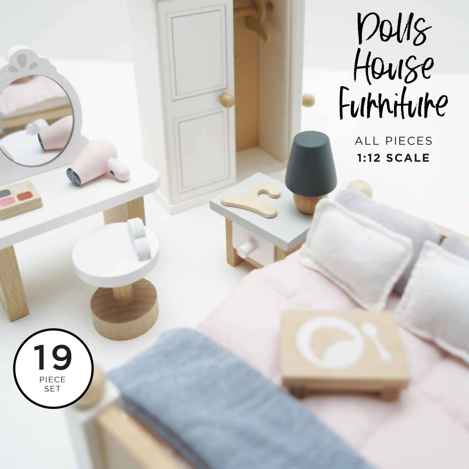 Le Toy Van - Kid's Wooden Dollhouse Bedroom Set