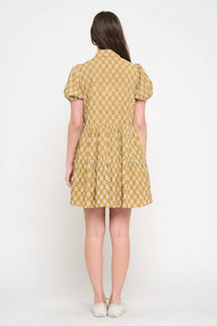 Meet Me In Santorini - Weave Button Down Dress