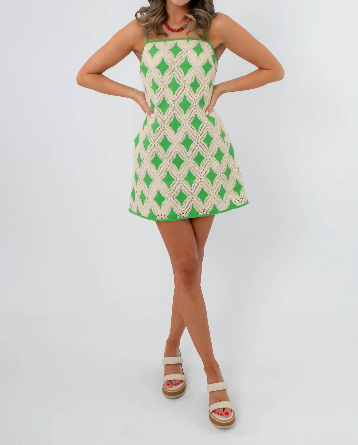 Strut & Bolt - Regatta Crochet Diamond Mini Dress