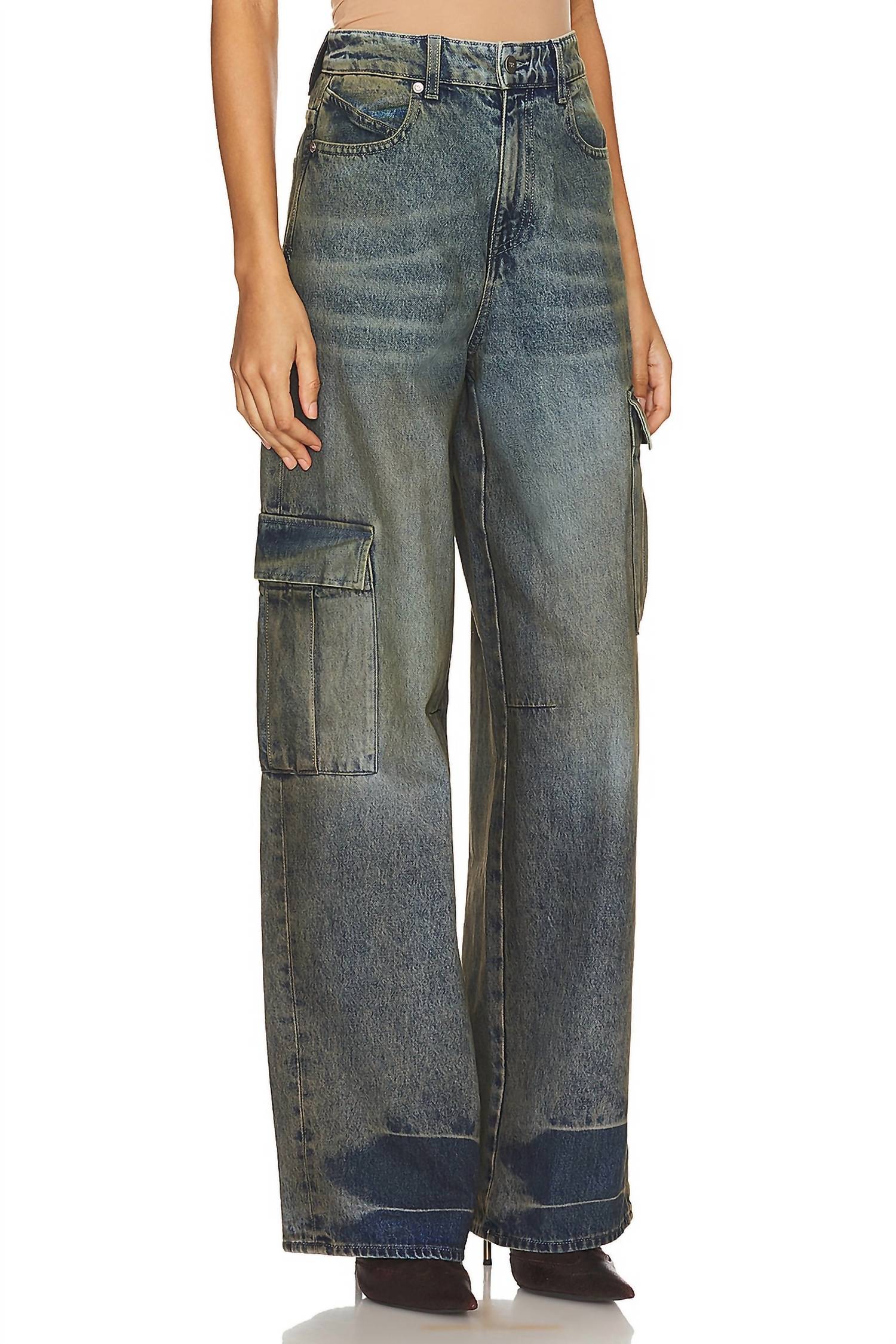 Rta - Women's Wide Leg Cargo Jeans