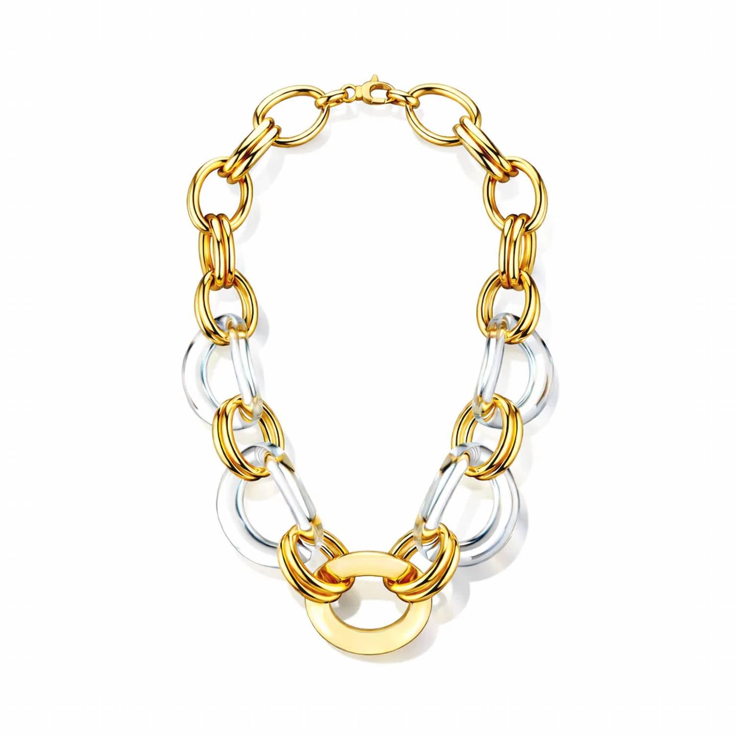 Gold & Honey - Women's Oversized Link Lucite Necklace