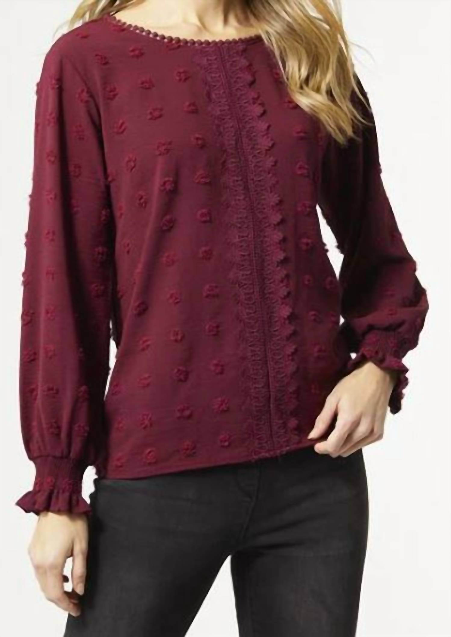 Coco + Carmen - Samara Long Sleeve Swiss Dot Top