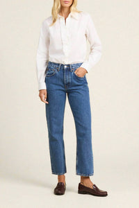 TROVATA Ava Cotton Poplan Shirt in white - women's shirt