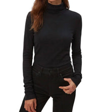 Michael Stars Jolene Supima Turtleneck Top in black - women's sweater