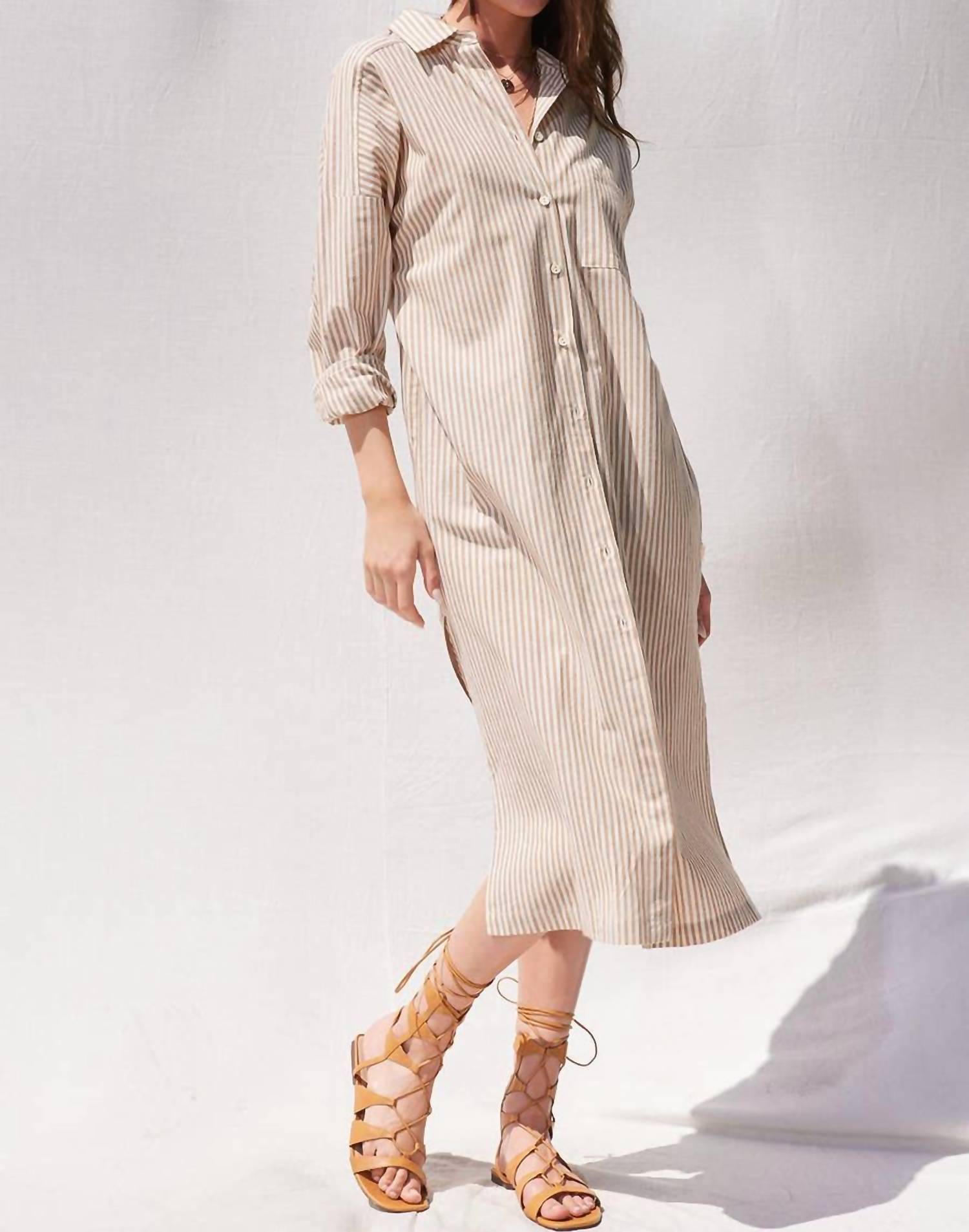 Illa Illa - Stripe Midi Shirt Dress