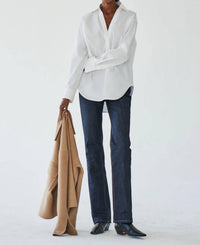 Kulson Emory Long Sleeve Shirt in white - women's blouse - detail view