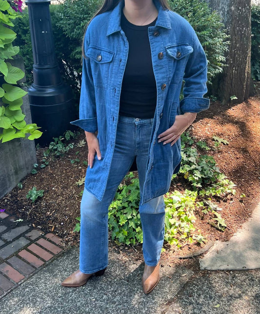 Tribal - Long Button Front Quilted Jacket