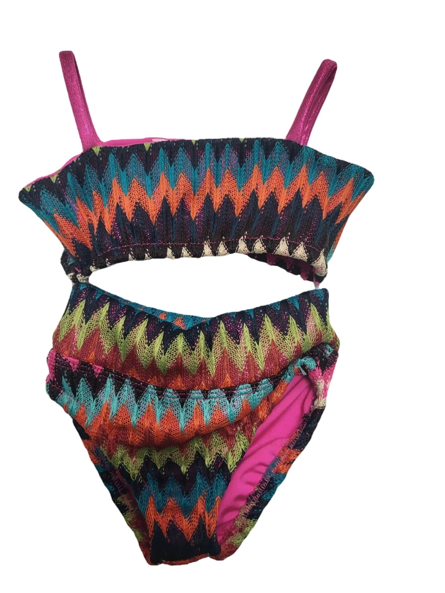 Les Tout Petits - Girl's Zig Zag Swimsuit