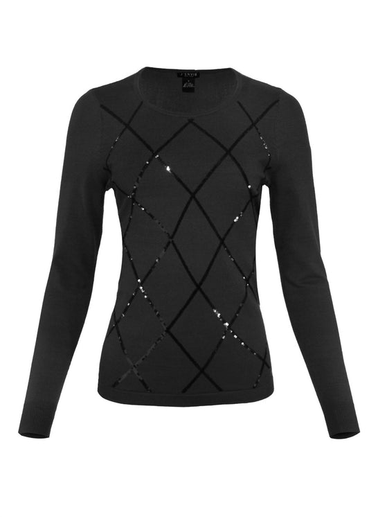 J'Envie/Eli - Mayfair Argyle Long Sleeve Sweater