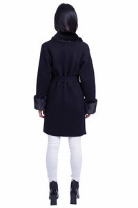 Love Token - Shannon Cardigan with Faux Fur Collar