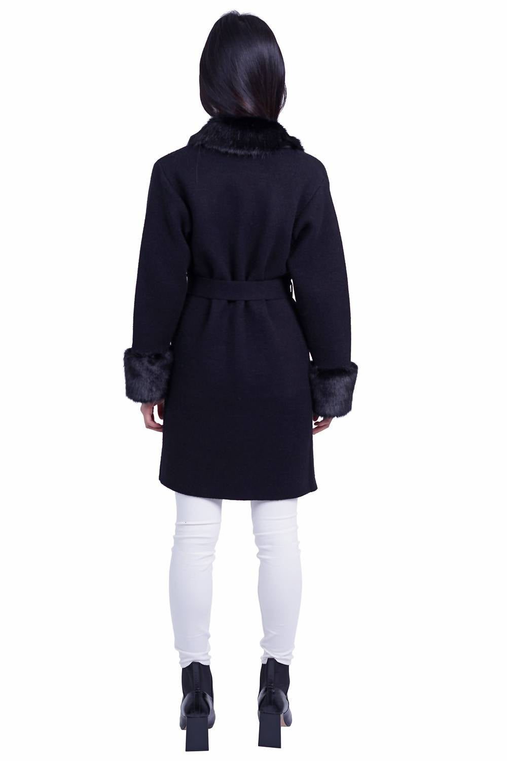 Love Token - Shannon Cardigan with Faux Fur Collar