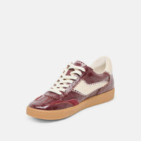 Dolce Vita Women's Notice Stitch Sneakers in oxblood croco embossed leather - women's sneaker - alternate view