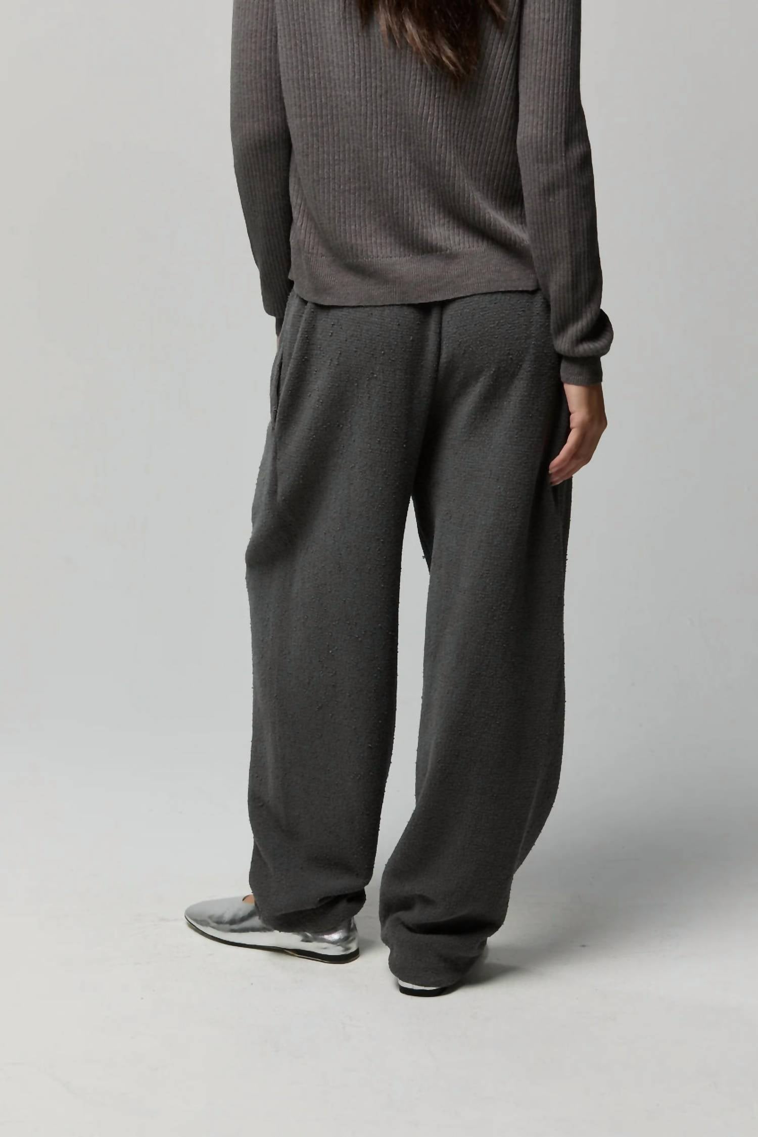 Asher Agnes Boucle Sweatpants in vintage black - women's pants - alternate view