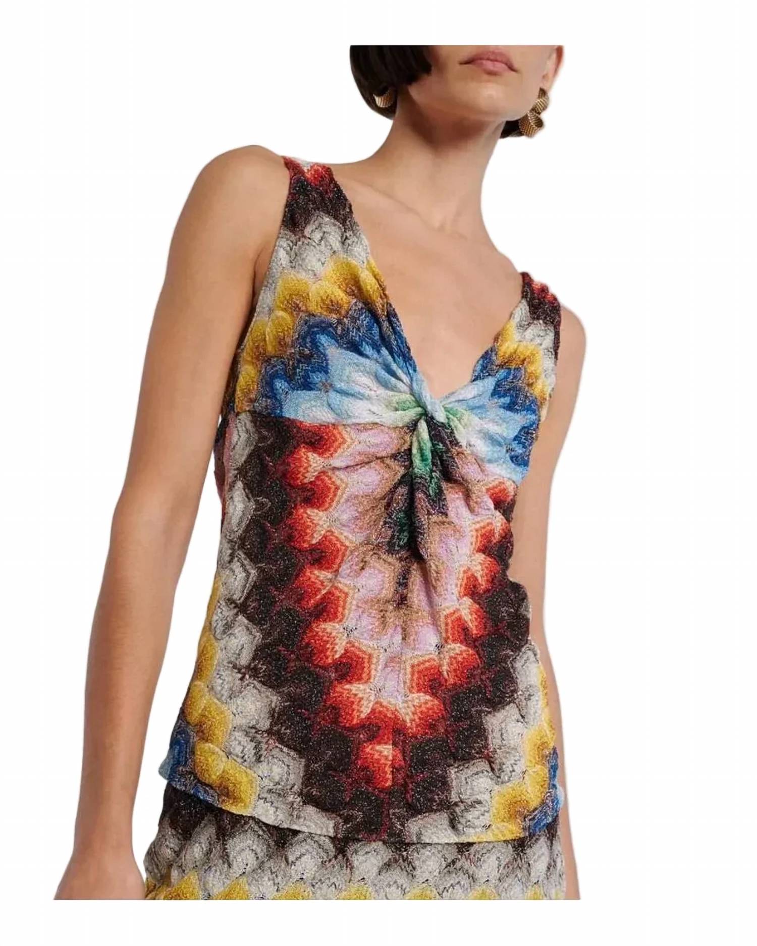 Missoni - Twist Knot Lame Sleeveless Top
