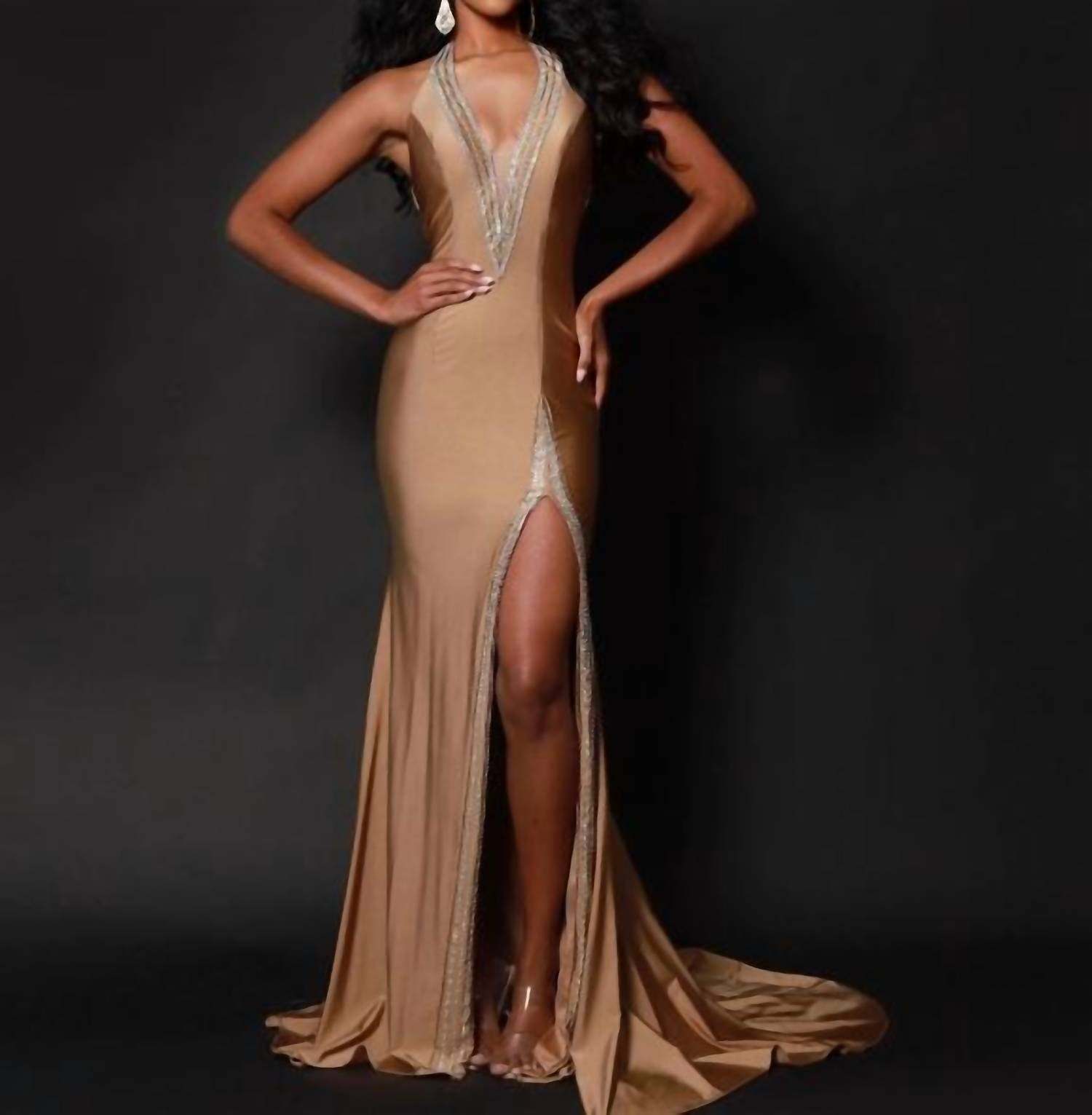 Johnathan Kayne - Halter Soft Mermaid Gown