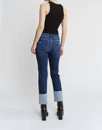 Mica Denim - Free Spirited Cuffed Denim Jeans