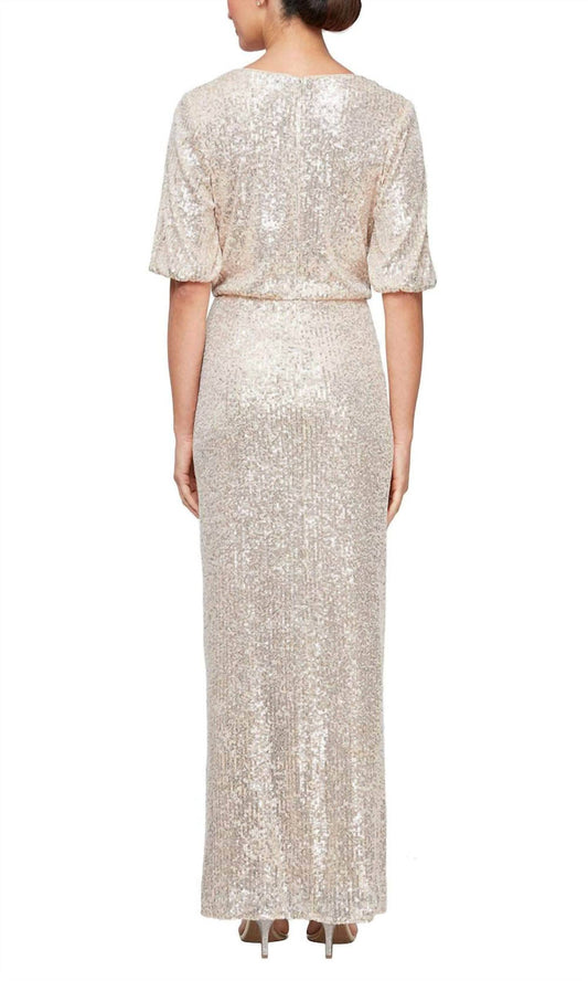 Jeanne Alexander - Blouson Bodice Sequin Formal Dress
