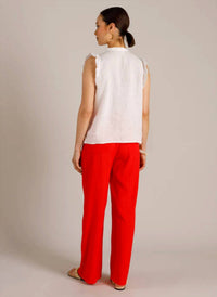 Yest - Mona Sleeveless Top With Ruffle