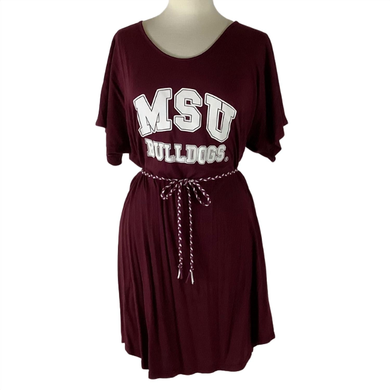 Stadium Girl - Mississippi State University Jill Logo Dress with Braided Belt