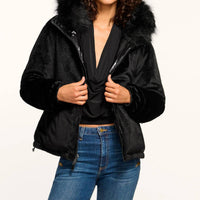 Ramy Brook Beatrice Reversible Puffer Coat in black gold - women's jacket - view 6