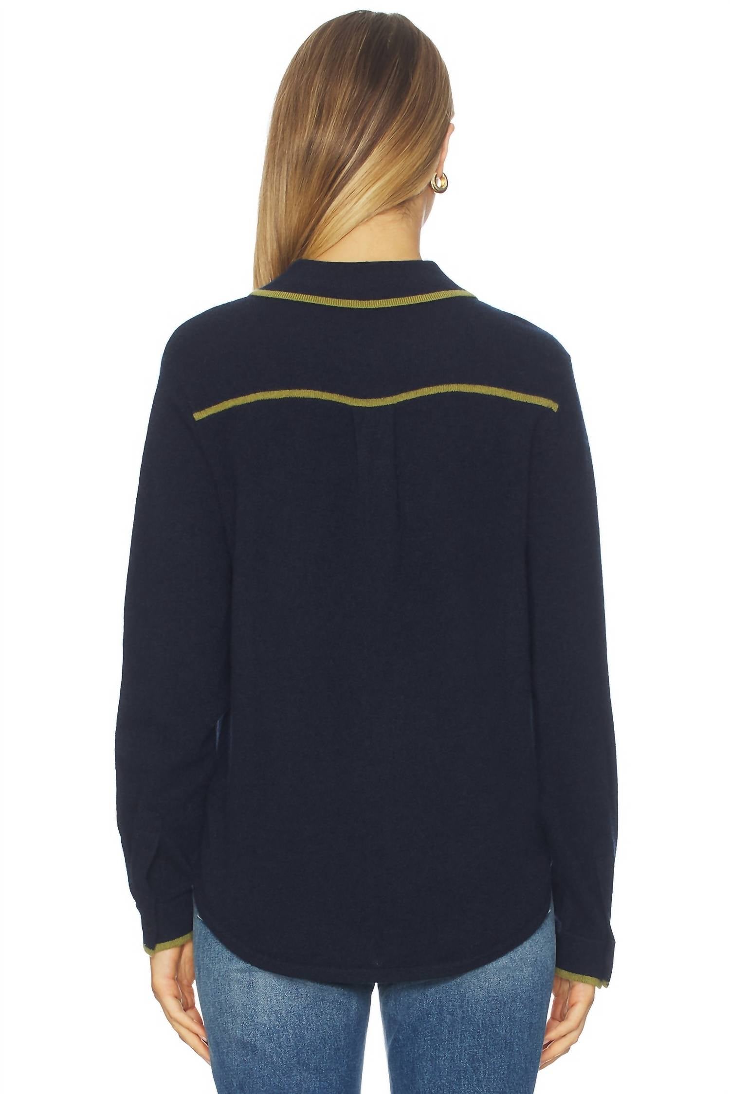 White + Warren - Cashmere Tipped Button Shirt