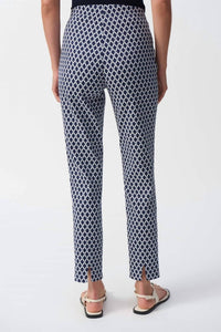 Joseph Ribkoff - Jacquard Geometric Print Slim Fit Pants