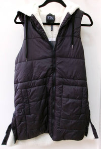 Fdj - Women's Reversible Quilted Vest With Hood