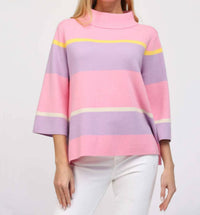 Fate - Mock Neck Stripe Sweater