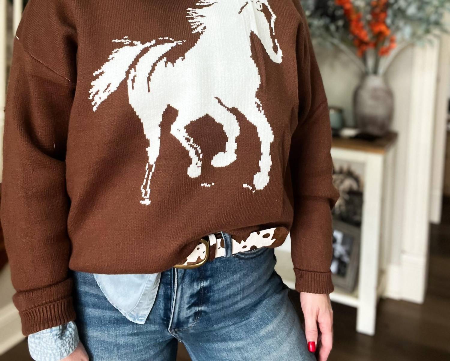 Mainstrip The Brave Horse Sweater in brown - women's sweater
